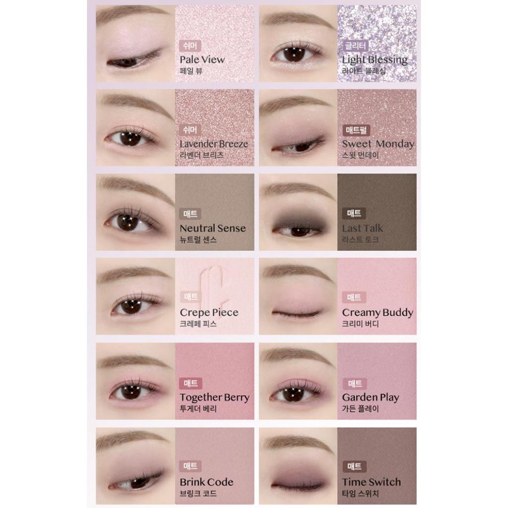 Clio Pro Eye Palette Air 12 Colori Palette Ombretti con Pennello Esclusivo 0,6 g x 12