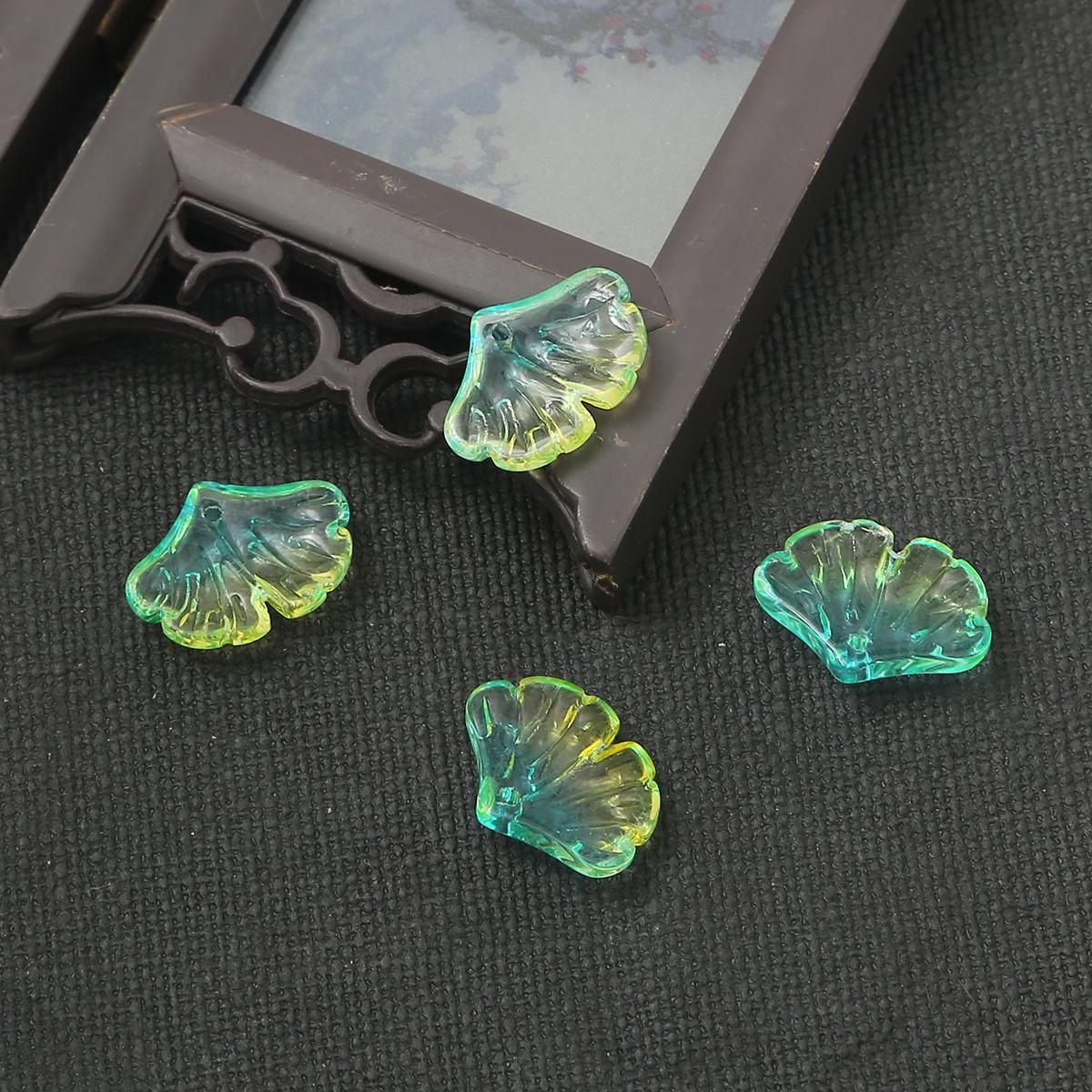 

10 шт. 15*20 мм лист гинкго архаичные аксессуары красочный градиентный стеклянный кулон для изготовления ювелирных изделий DIY очаровательные украшения 15*20mm 10pcs