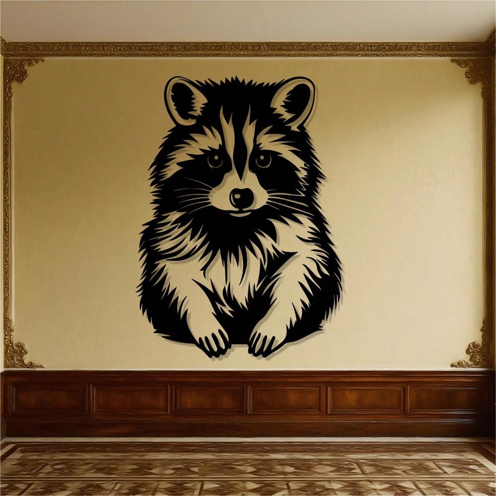 Metal Wall Art Raccoon Sculpture Garden Statue Wildlife Decor Outdoor Terrace Christmas Gift