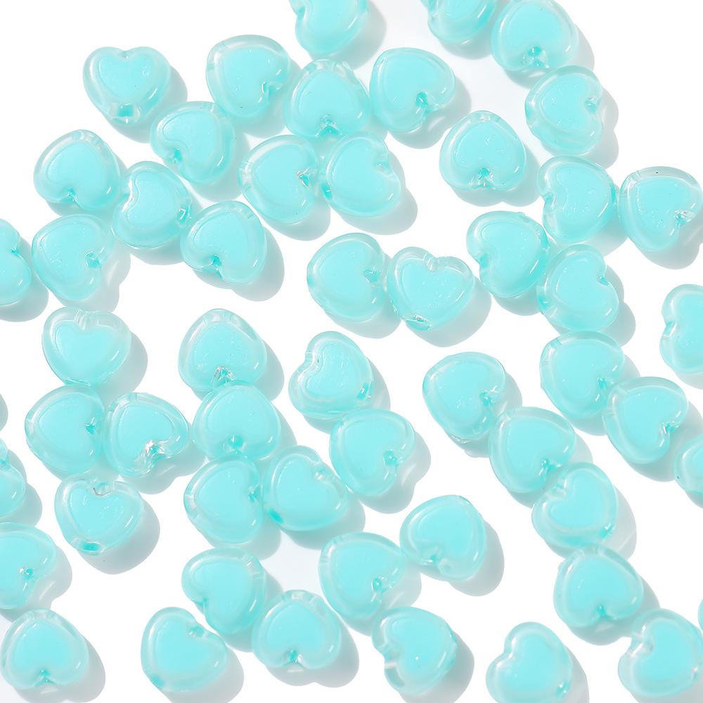 50pcs/Lot 7x8mm Acrylic Heart Beads for Jewelry Making Loose Spacer Beads DIY Necklace Bracelet Accessories Supplies