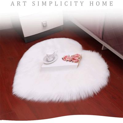 Love Heart Rug Nordic Modern Decoration Artificial Sheepskin Mat Wool Faux Fluffy Mats Love Heart Carpet Rugs For Living Room 