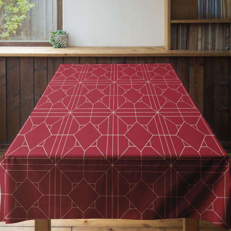 Red Spider Web Printed Tablecloth With White Lines For Home Dining Decorations In Size 60X120Cm Modern Kitchen Linen From Home G
