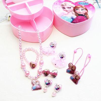 Prinzessinnen Schmuck & Haaraccessoires Set für Mädchen mit Halskette, Armband, Ring und Kopfschmuck in Schminktisch-Geschenkbox.