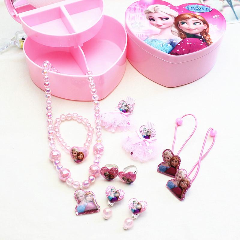 Princess Jewelry & Hair Accessories Set for Girls with Necklace, Bracelet, Ring, and Headwear In Vanity Gift Box.
