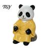 Minimalist Home Soft Furnishings Panda Playing Go Chess Figurine, Resin Zen Robe Tabletop Meditation Courtyard Landscaping Ornament, Cute Statue