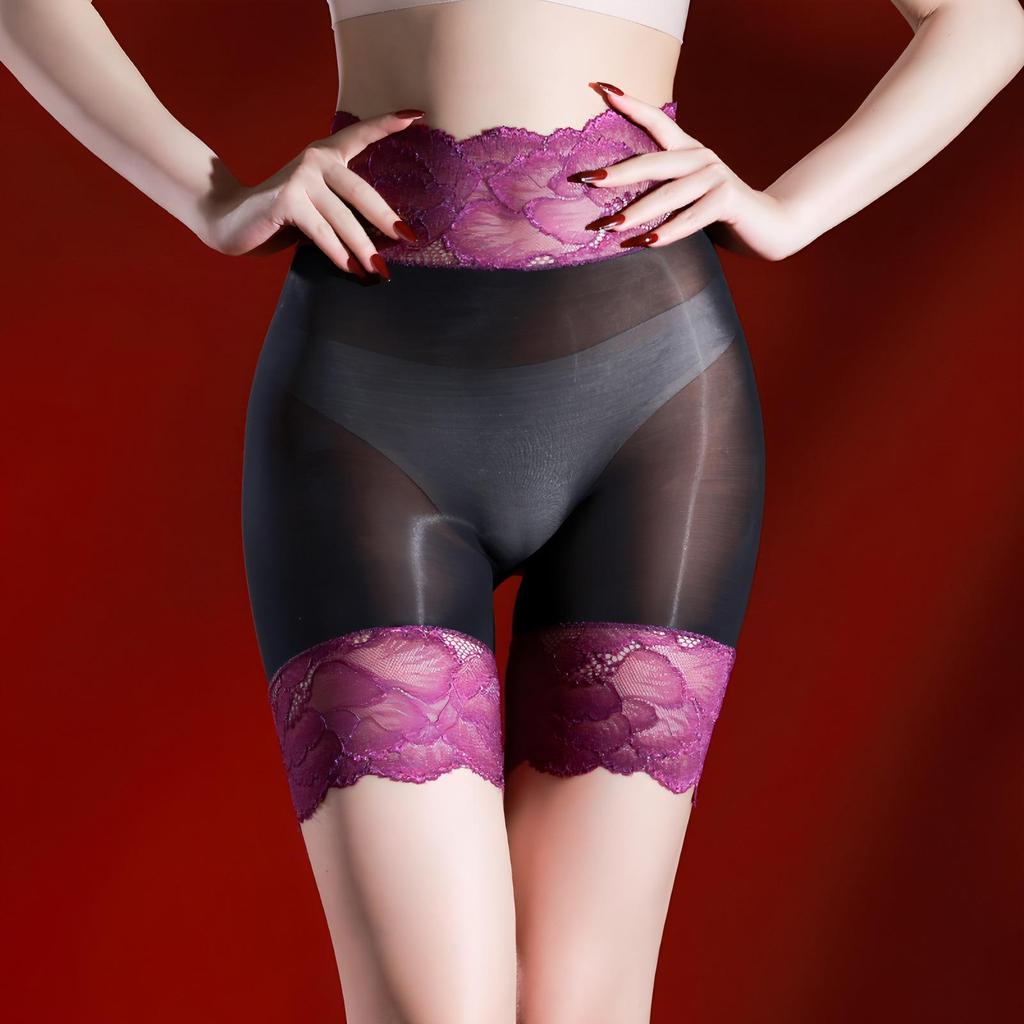 Encantadores Calcetines Panty de Encaje Sedoso Transparente de Cintura Media para Hombre y Mujer