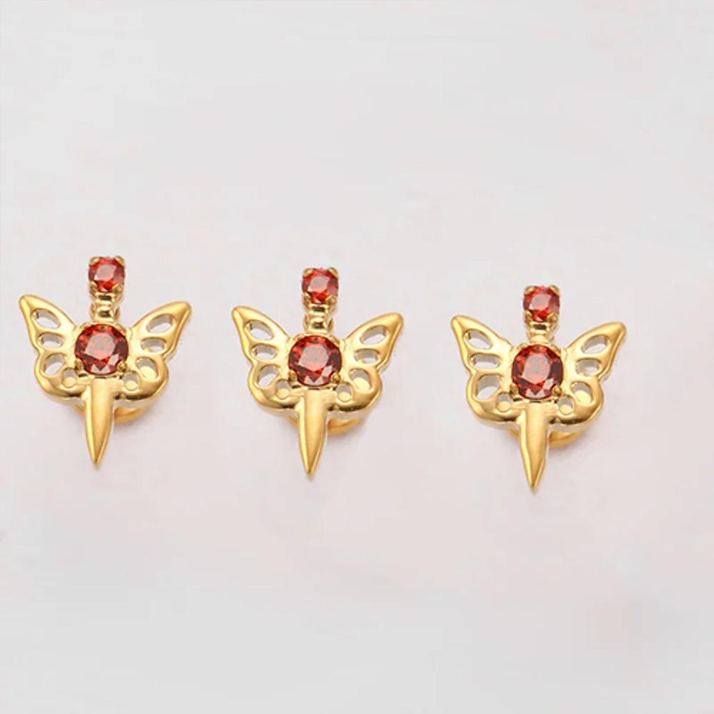 PUTITUP Official F136 High-Quality Titanium Alloy Zirconia Stud Earring Set Fashion Ear Cartilage Lip Stud Body Piercing Jewelry