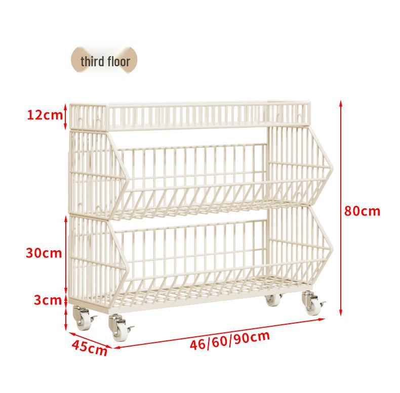 Multi-Layer Snack Display Rack with Wheels for Supermarket or Convenience Store