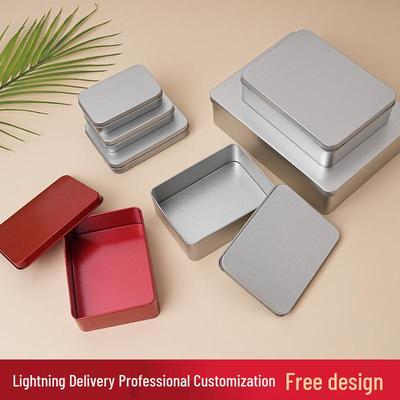 Rectangular Tinplate Storage Box with Lid for Snacks and Tea