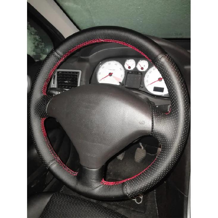 Per Peugeot 307 2001-2008 307 SW 2005-2008 Accessori Auto Nero-rosso Perforato-Microfibra Pelle Coprivolante Trim
