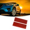 ACROPIX 2pcs Truck Car Adhesive Reflector No Hole Plastic Universal Red