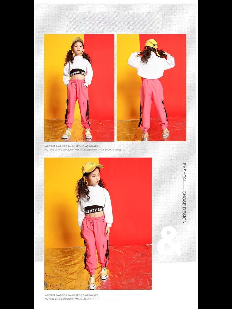 Children's Jazz Dance Costume: Girls' Hip-Hop Performance Outfit with Navel-Exposed Design for Children's Day