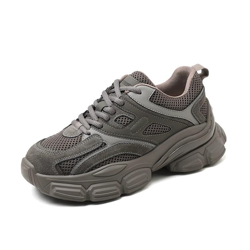 

Gray dad shoes women s lightweight soft sole ultra-light thick sole spring and autumn height increase breathable sports shoes show small feet 35