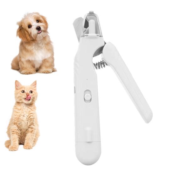 Pet Nail Trimmer with LED Light Rechargeable 2-in-1 Nail Clipper Grinder Safe Cat Nail Trimmer