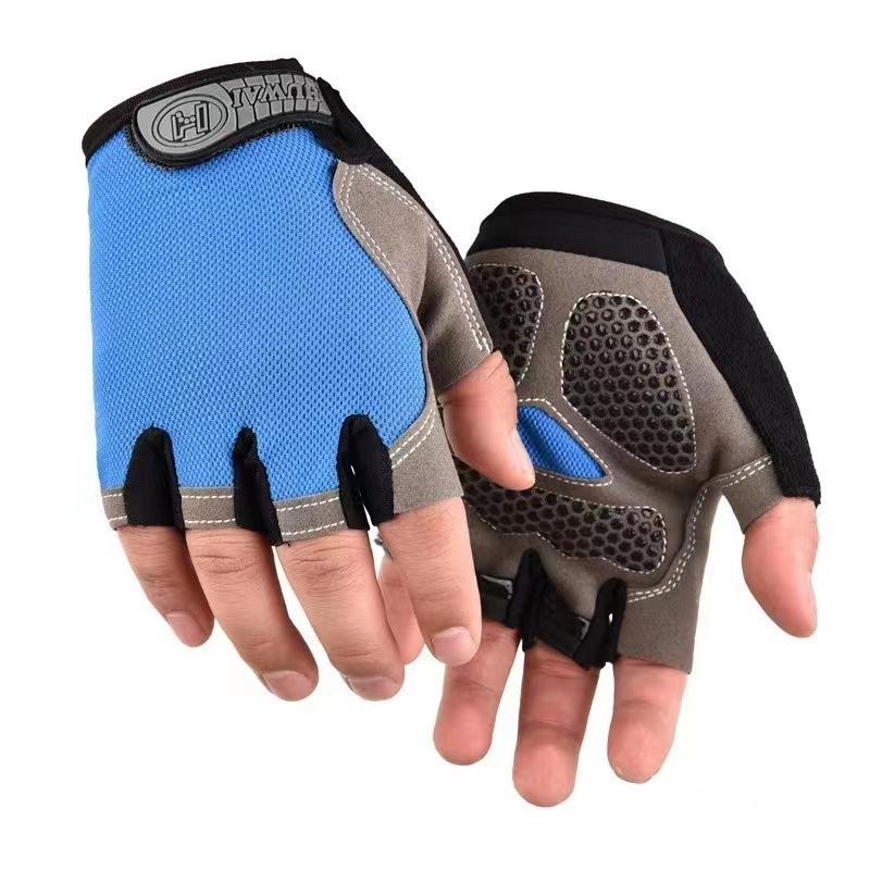 Cycling Gloves Half Finger Men and Women Summer Non-slip Wear-resistant Sunscreen Road Bike Motorcycle Palm Pad Thickened Silicone Shock Absorption