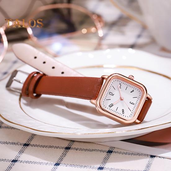 Damski zegarek kwarcowy z kwadratową tarczą, pasek ze sztucznej skóry, damski, casualowy, biznesowy, formalny, zegarek na rękę, modna biżuteria, dodatek, prezent urodzinowy