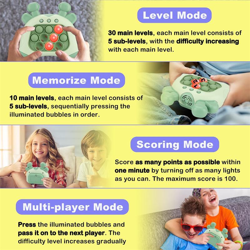 Light Up Pop It Bubble Puzzle Game Machine Quick Push Toys Educational Toys For Children Creative Intellectual Toys