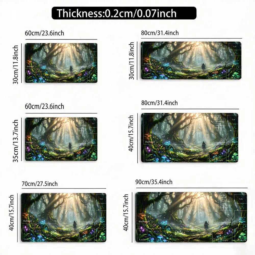 Enchanted Forest Wizard Mouse Pad The Magic Gathering Playmat 24"X14" MTG TCG Office Desk Mat for Work Game PC Laptop Rug Carpet