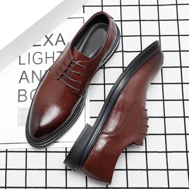 Elevator Shoes Men Dress Shoes 3/6/8 Cm Men Formal Shoes Winter/Spring Classic Business Luxury Men Oxfords Footwear Suit