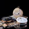 Neue Damen Retro Kranich Bestickte Abendtasche Runde Handtasche Bankett Umhängetasche für Damen Abendessen Kreisförmige Geldbörse Clutches Sac