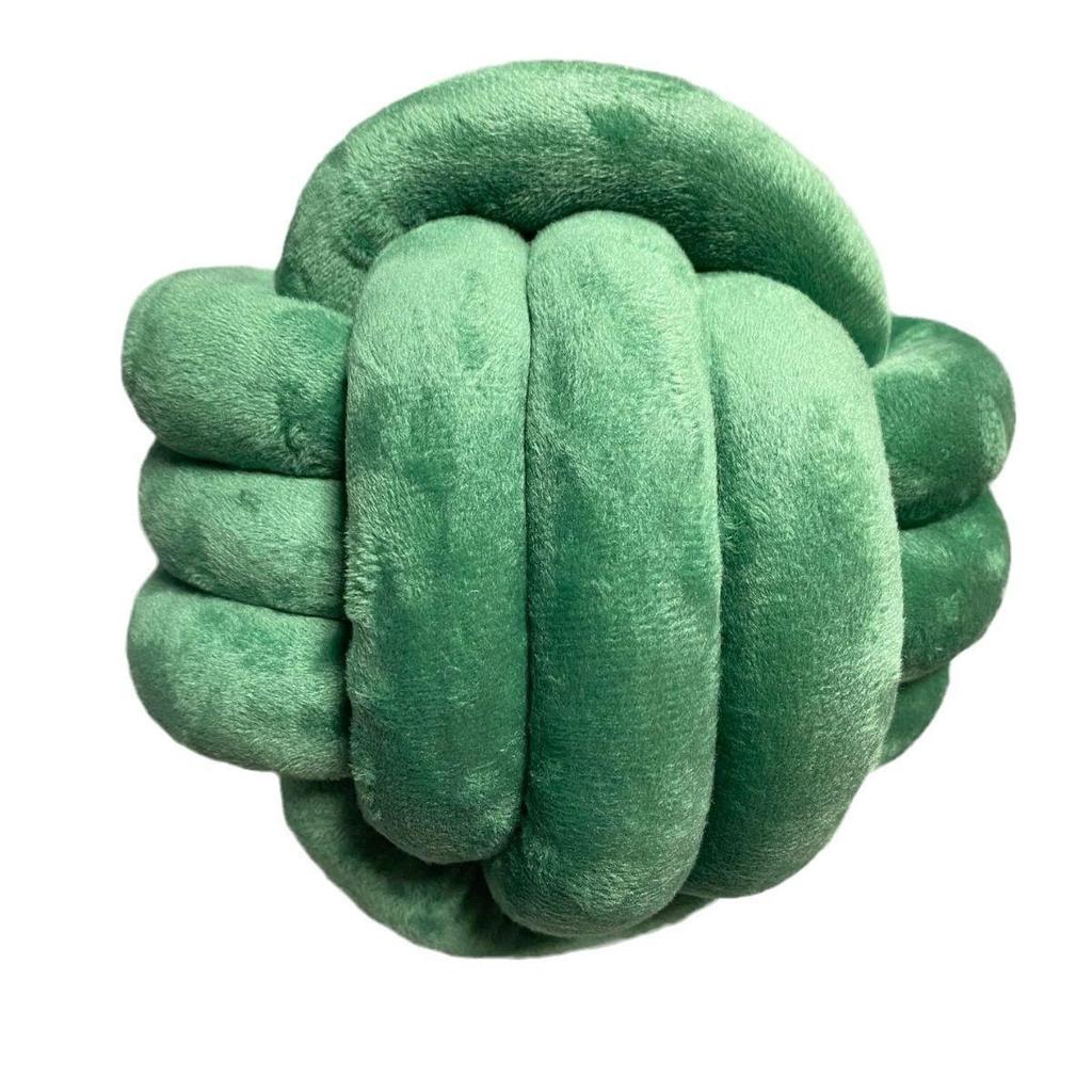 Nordic Hand-Woven Velvet Knot Pillow - Three-Strand Rope Ball Design