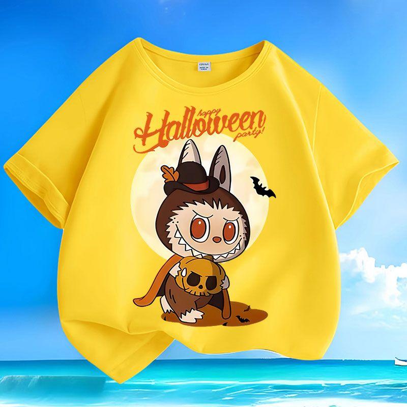 Children's Cartoon Pure Cotton Top, Summer Boys' and Girls' Casual Short-sleeved T-shirt