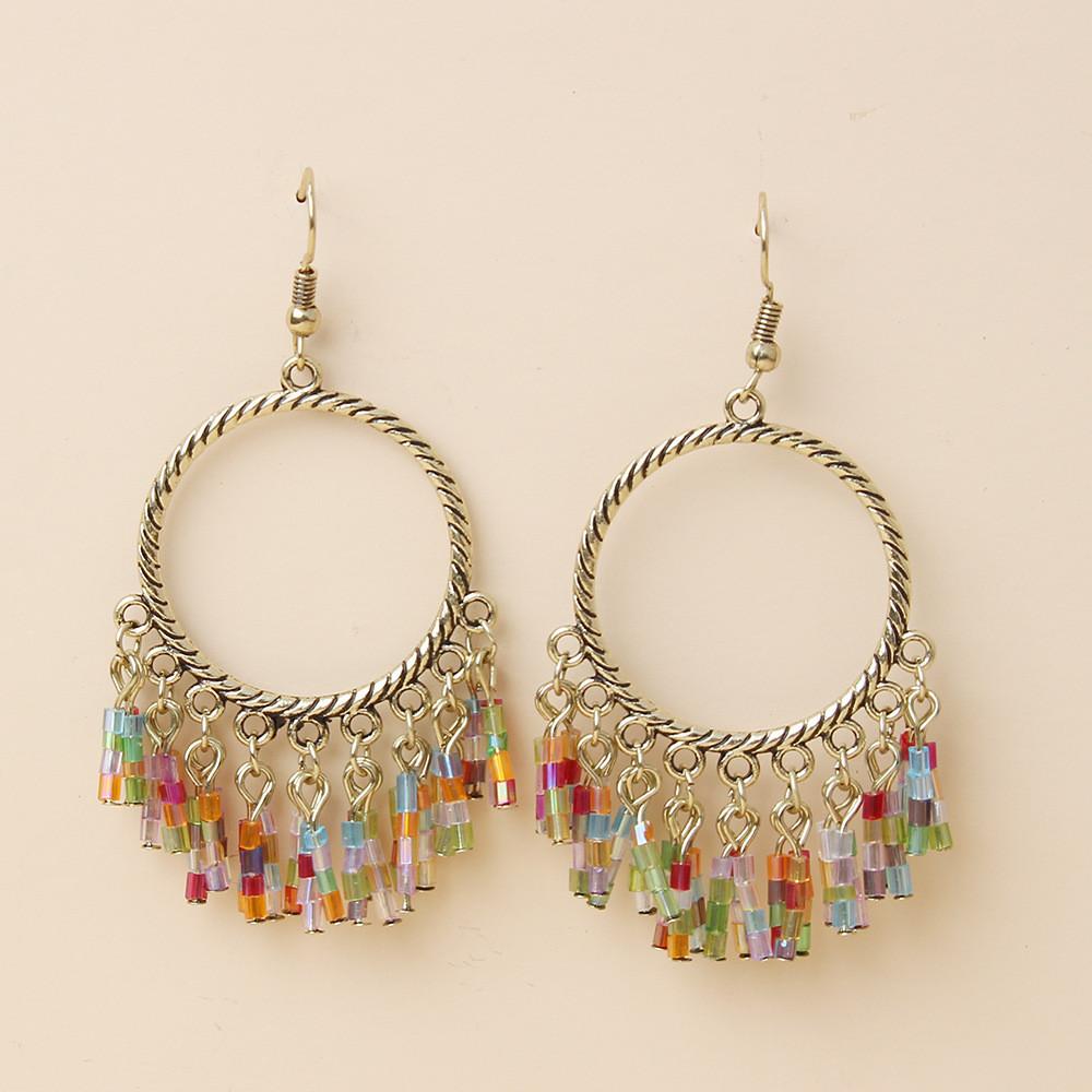 Ethnic Modern Alloy Jewelry With Geometric Shape And Embellished Crystals