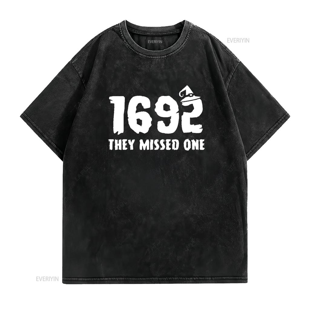 Womens 1692 They Missed One T Shirt Black 2X Large vintage Washed Comfortable Slightly streetwear Versatile Soft homme Casual