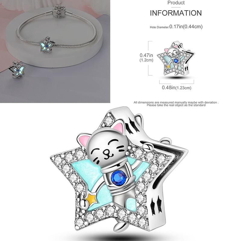 Charms Bead Copper Starlit Sky Moon Sun Earth Universe Charm Fit Bangle Bracelet Necklace Diy Jewelry