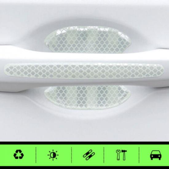 8Pcs Reflective Car Door Handle Bowl Sticker Anti-Scratch Protector Accessories