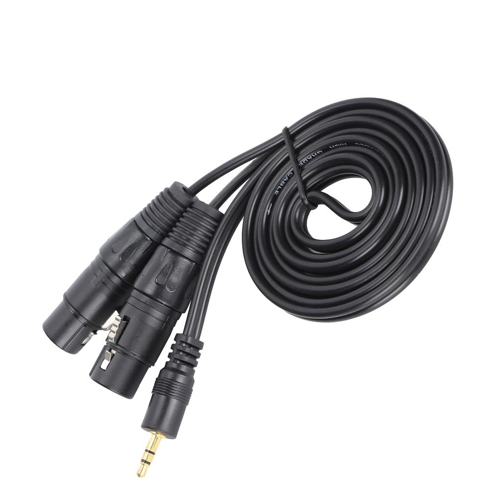 3.5mm Connector to Dual XLR Female Microphone Cable Connect Condenser Microphone Audio Line3.5XLR 1.5m