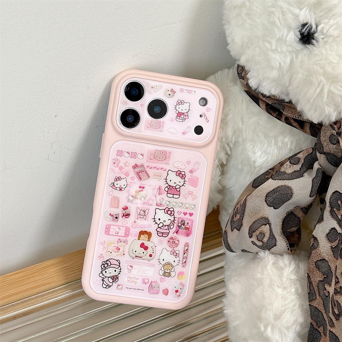 

Hello Kitty & Rabbit Big Window Anti-fall Phone Case for iPhone 15, 17/16 Pro Max Compatible iPhone 16 Pro Max