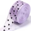 Heart Print Heart Ribbon Sheer Organza Craft Ribbon Gift Embellish Organza Tape  Garment Trim