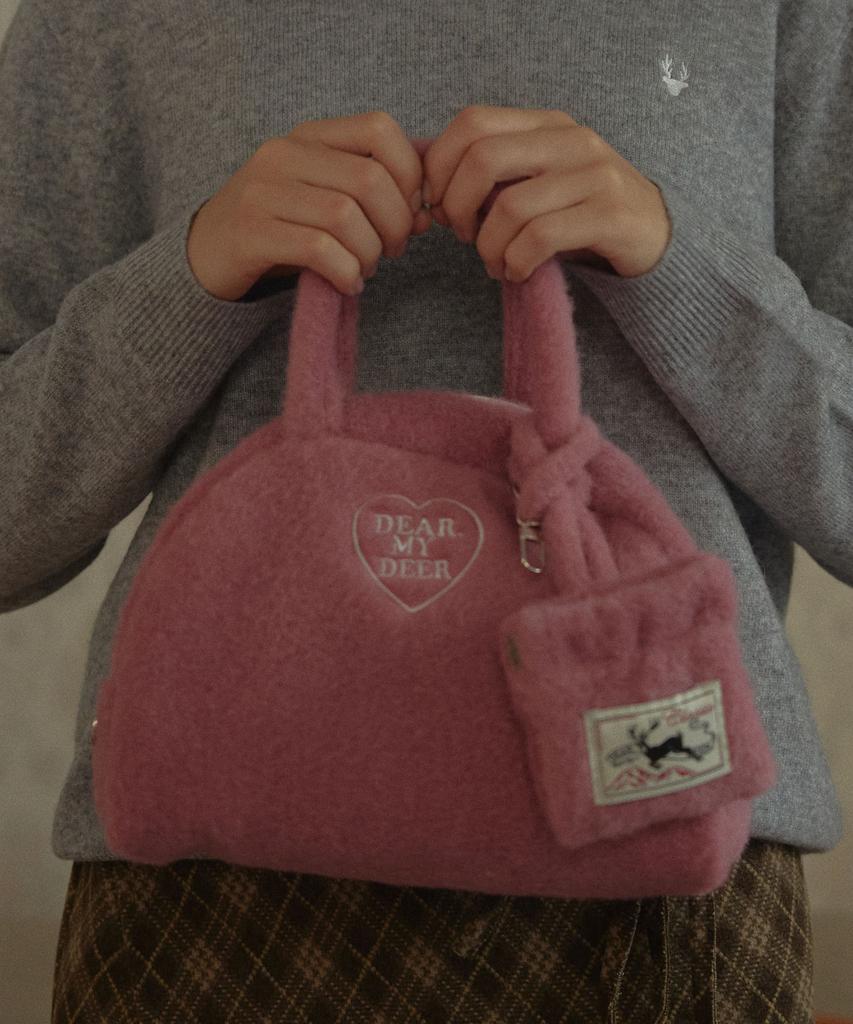 Dearmydeer Logo Soft Fur Bag (Pink)