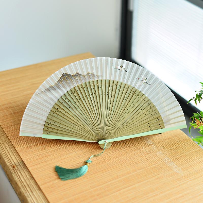 Red Dancing Fan: Classical Chinese Style Folding Fan, Easy-Open Hanfu Accessory