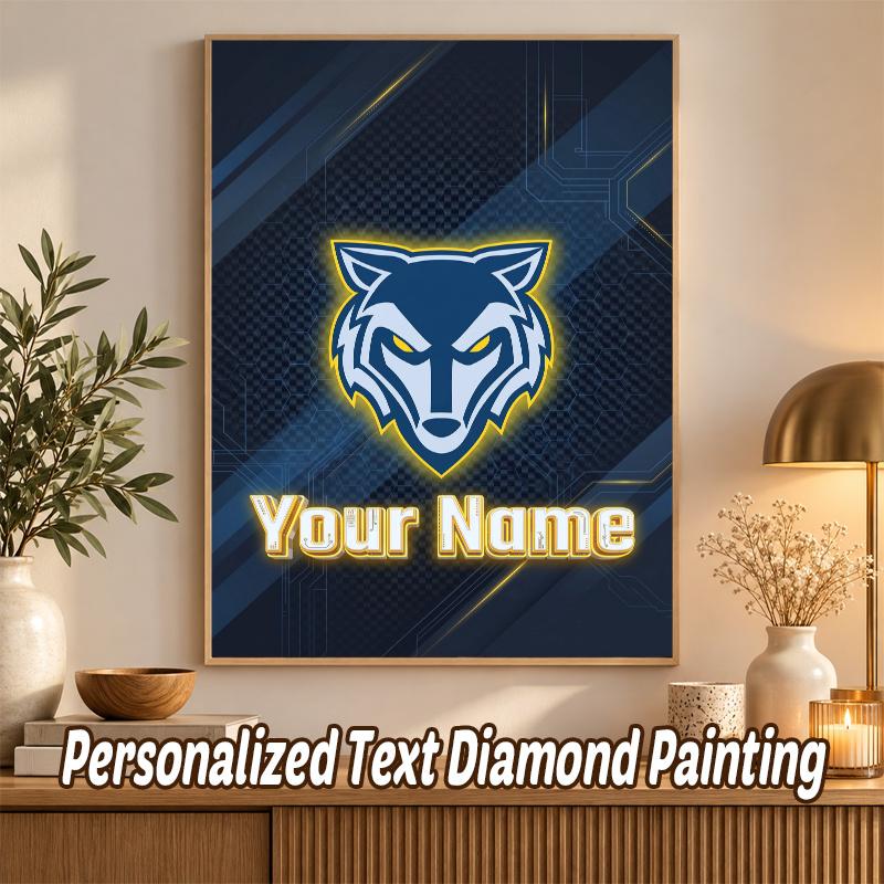 Warrington Wolves Custom Name Text 5D Diamond Painting Kit DIY Full Drill Diamond Art Decoration