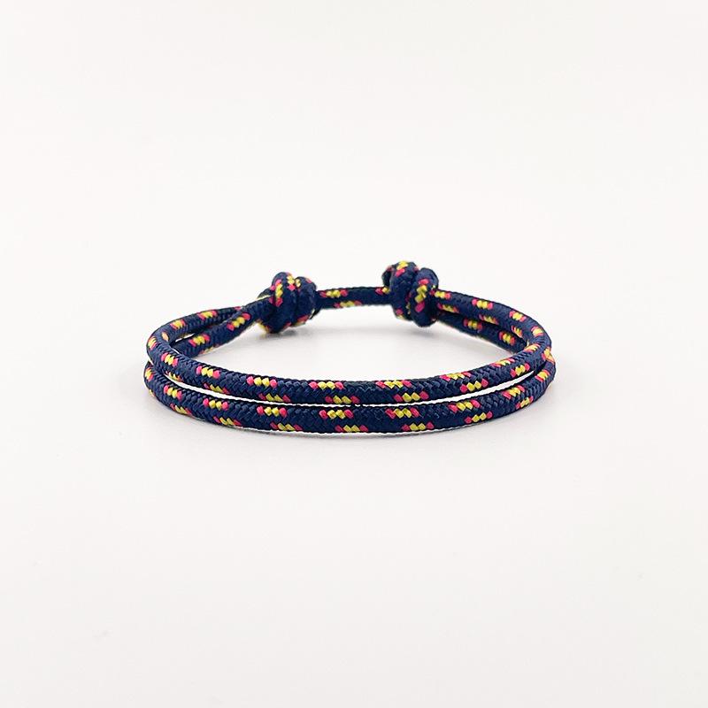 3mm Mehrfarbiges Nylon Nautisches Geflochtenes Seil Armband - Verstellbarer Layering Handmade Stil
