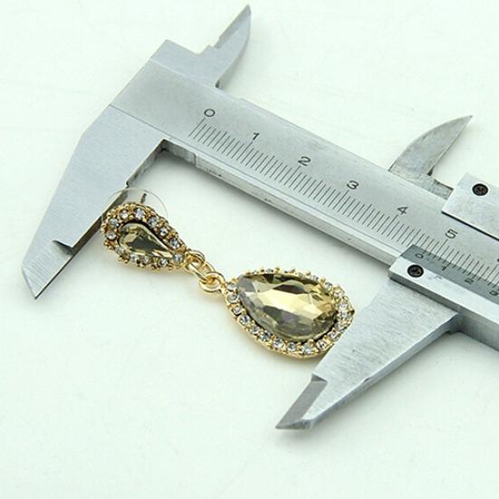 Orecchini pendenti con cristalli e gocce d'acqua di lusso da donna, gioielli da sposa