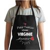 Kitchen Apron - Virginie D'amour - Black - Cotton - Breton Print