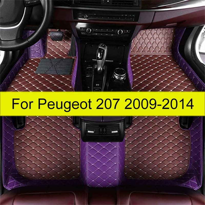 Car Floor Mats For Peugeot 207 2009 2010 2011 2012 2013 2014  Auto Foot Pads Automobile Carpet Cover Interior Accessories