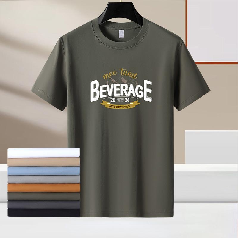 Sommer-Print Baumwoll-T-Shirts für Männer Rundhals Kurzarm-T-Shirts