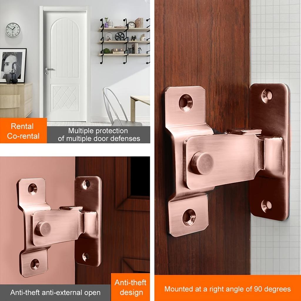 1/2PCS 90 Degree Right Angle Door Latch Stainless Steel Door Lock Bolt for Barn Sliding Door Flip Door Buckle Household Supplies