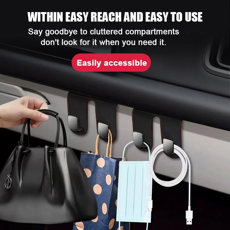 SEAMETAL Car Passenger Glove Box Hook Double Hook Purse Bag Hanger Hidden Storage Hooks Auto Interior Accessories