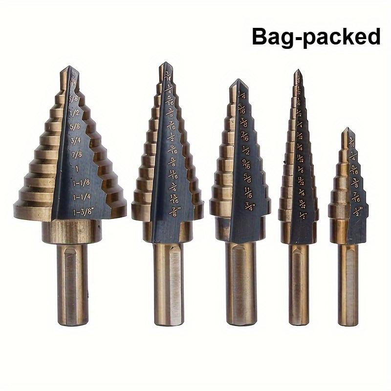HSS Cobalt Step Drill Bit - Coated, Multiple Hole  High-Speed Steel, with Black Oxide, for Drilling Metal, Wood, Plastic, Aluminum, Titanium