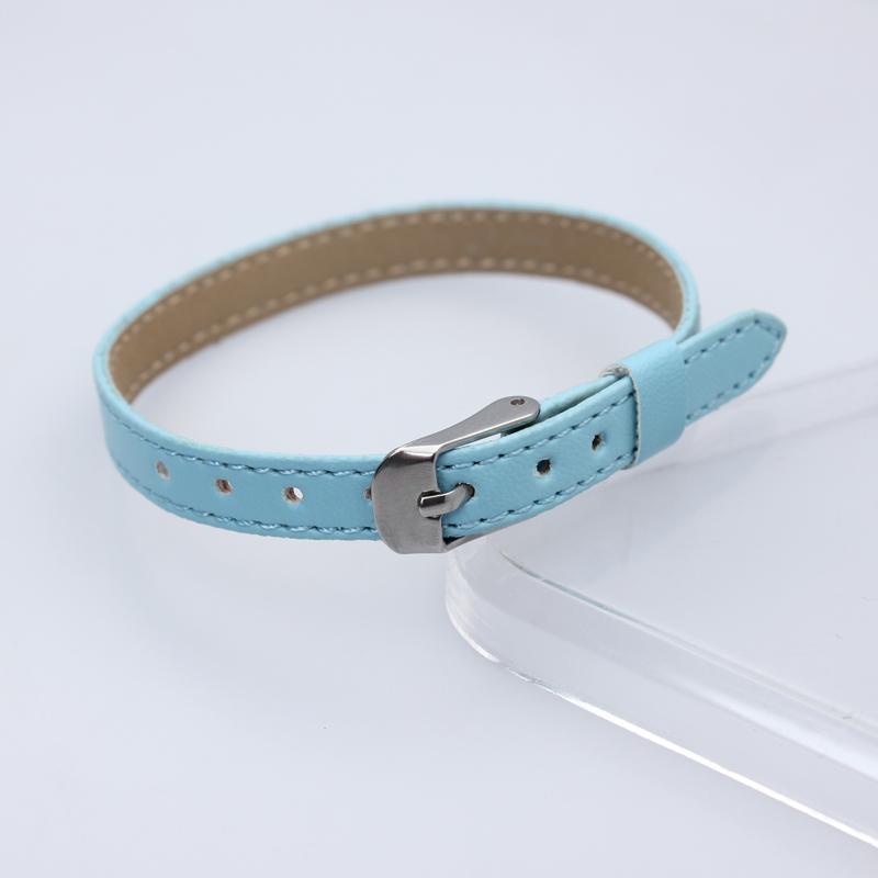 Y2k 8mm PU-Leder Armband Quadratische Schnalle Langstrecken Touch-Armband für Schiebebuchstaben-Anhänger DIY Schmuckherstellung Geschenk für Frauen