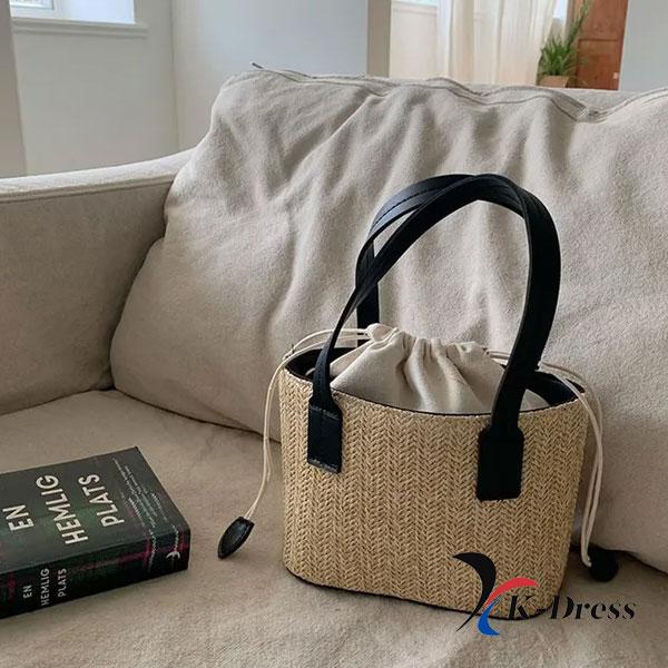 

Літня міні-сумка через плече з ротанга (3 кольори) 20x15x10cm чорний