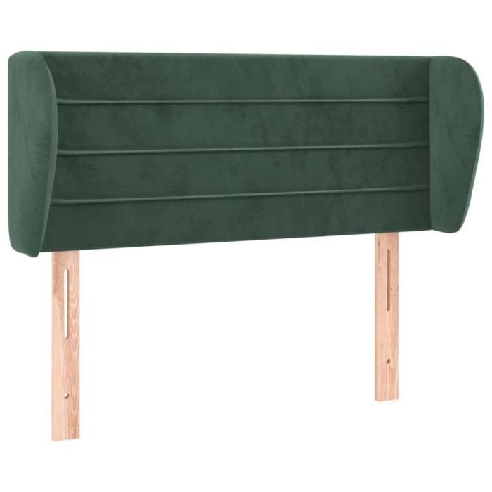 VidaXL Tête de lit avec oreilles Vert foncé 83x23x78-88 cm Velours3117317