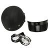 Motorcycle Helmet Cap Black Free Size Outdoor Riding Baseball Helmet Cap with Glossy Glasses for