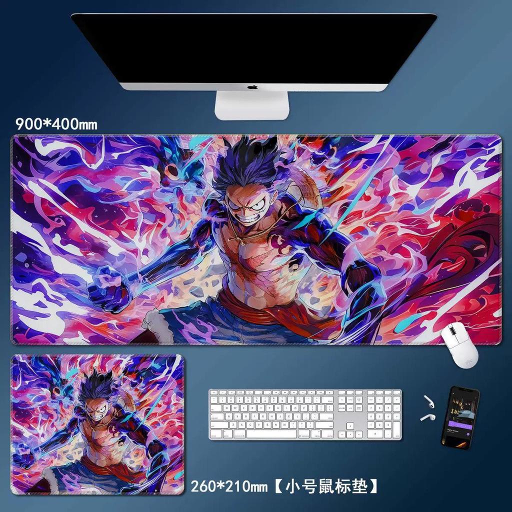 Cartoon ONE PIECE Leather Mouse Pad Large Monkey D. Luffy Roronoa Zoro Keyboard Pad Anime Peripheral Table Pad Non-slip Mouse Pad for Boys and Girls