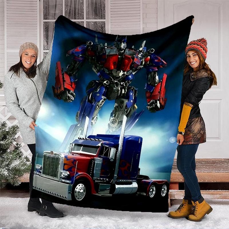 1pc Transformers2 Theme Blanket - Digital Print, Polyester, Cozy for All Seasons, Perfect for Outdoor, Camping, and Travel